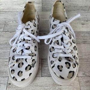Keds Leopard Print triple up Sneakers with Black and White Accents